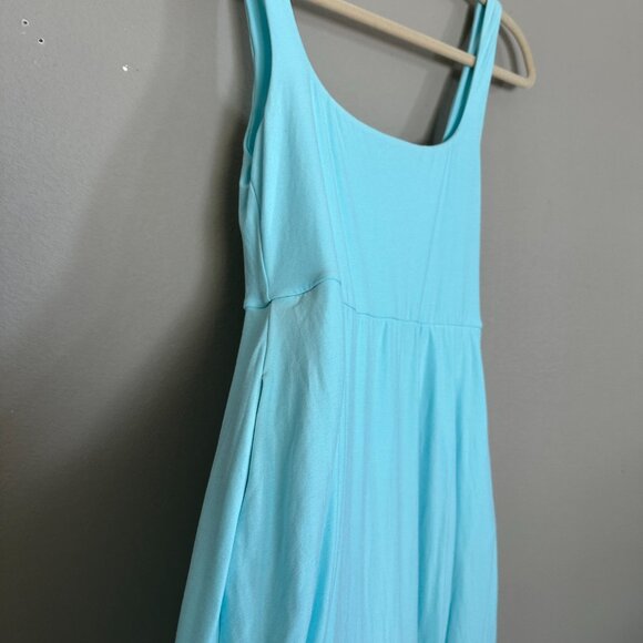 Beyond Yoga Featherweight At The Ready Capri Blue Square Neck Midi Dress - Picture 2 of 5